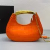 Bianca Bag Hobo Bolsa de couro genuíno Gold Gold Handel