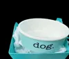 Luxury Blue Bone China Cat Bols Designer Céramic PetS Supplies Cat Dog Bowl CatDogSuper1st4850606