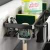 Kitchen Storage Rack Sponge Drain Racks Alumimum Wall Hanging Brush Bathroom Soap Holder Sink Desktop Organizer