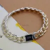 Bangle 925 Sterling Silver Color Exquisite Chain Men Women Noble Wedding Armband Fashion Charm Birthday Present 24411