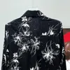 Casual shirts voor heren pfhq licht luxe luxe lange mouwen zomer modieuze inkt print knappe ademende coole dunne creativiteit tops 21Z4352