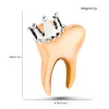 Dcarzz denti corona pin spiglia di cura orale infermiera medicina emblema oro argento placcato dente dentale per spillo dente medico donne