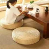 وسادة/وسادة زخرفية ساخنة 40 سم * 40 سم مصنوعة يدويا العشب الطبيعي الدائري pouf tatami mat الأرضية النمط الياباني