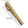 Tie Clips Luxury Tie Clip Classic Simple Style Pin Buckle Bar Gold Mens Business Necklace Clip Metal Mens Jewelry Accessories Y240411