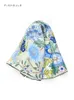 Bean Green Flower Printed 100% Real Silk Twill Women Scarf Foulard Female Square Head Scarfs Bandana Shawl Luxury Gift till Lady 240408