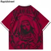 T-shirts masculins Hip Hop Street Vêtements Polo T-shirt Vierge Mary T-shirt graphique 2023 MENS Polo Shirt à manches courtes HARAJUCKU TOP T-shirt Red Grey J240409