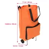 Storage Bags Tug Bag Collapsible Shopping Trolley Wheels Large Capacity Grocery For Folding With Reusable Tote Oxford Cloth Cart