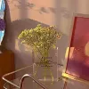 Clear Book Flower Vase Acrylic Desktop Vase Bookshelf Decor Book Shape Vase Flower Arrangement Ware for Hotel Home Decoration