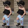 Pantalon nouveau mode enfant en bas âge de bébé fille Blouse Blouse Top Top Tal Casual Denim Pantal