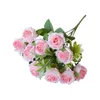 Dekorativa blommor Hållbara konstgjorda blommor Branch Elegant Rose For Wedding Party Decor Realistisk återanvändbar brudbukett