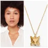 Womens Designer Kate KS Necklace Daily Accessories K Series Minimalist Matte Gold Studded Diamond Fox Halsband Kort halsband Halsben Kedja