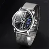 Relógios de pulso da marca Genuine Curdden Unique Tire Designer Creative Relógios para homens Moda Banda de aço inoxidável completa quartzo assistir preto