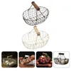 Storage Bottles 2 Pcs Shopping Basket Serving Iron Eggs Baskets Gifts Empty Decoration Flower Dessert Wooden Household Home