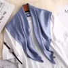 Fashion Summer Silk Square Scarf Femmes solides Satin Coue Coup Tie Band Soft Beach Hijab Head Femme Foulard Free Shiping 240407