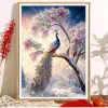 Pintura de diamante completo Novo 2023 Fantasia Flores de pavão paisagem Diy Mosaic Bordado de diamante 5d Cross Stitch Birds Home Decor