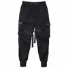 Pantaloni da carico joggers per uomini hip hop casual hip hop tasca tasca per pantaloni per maschi per i nastri streetwear ribbons techwear 240411