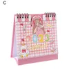 Opvouwbare delicate decoratieve desktop -briefpapier roze serie staande flip 2023 kalendertafel kalenderschoolbenodigdheden