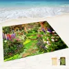 Bellissima coperta da spiaggia da giardino a terra impermeabile, tappetino da picnic portatile leggero, perfetto per viaggi all'aperto, campeggio, escursioni