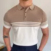 Polos masculinos de malha de manga curta camisa polo