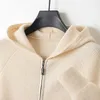 2023 Itália por atacado Design suéter personalizado top 100% mongol Pure Cashmere Knit Cardigan Zip Hoodie para homens