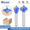 Xcan Millling Cutter 6 mm Shank CNC Bits de nez rond 12-32 mm Point Round Bit Cut Tools en carbure massif pour le travail du bois 1pc