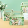 Geschenkverpackung 4pcs Dschungel Tier Süßigkeiten Boxen Safari Geburtstag Kinder Verpackung Box Wild One Babypartyzubehör Taschen Taschen