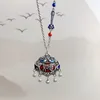 Chains Vintage Red Ruyi Lock Tassel Necklace For Women 925 Silver Enamel Pendant National Style Charm Clavicle Chain Jewelry Gift