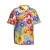 Casual shirts voor heren Hawaiiaans shirt vakantie kleurrijke daisy blouses bloemenprint vintage mannelijke korte mouw comfortabele kleding