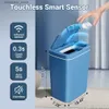 Waste Bins Bathroom Trash Can 14/16L Automatic Trash Cans Touchless Sensor Lid Smart Electric arbae Cans For KitchenBathroomBedroom L49