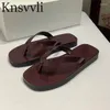 Slippers Women Flip-Flops Casual Holiday Slides Genuine Leather Black Wine Red Summer Shoes Flat Woman