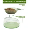 Benepaw Dayanıklı Tilted Yükseltilmiş Evcil Pet Kase 2 Arada 1 Sıda Olmayan Dökülme Yavru Kedi Kedi Yemek Suyu Çıkarılabilir Köpek Kaseleri Evcil Besleyici