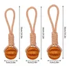 Dog Toys Leaking Ball Stretch Rubber Chewing Bite Resistant Pet Interactive Hemp Rope Treat Food Ball Tooth Cleaning Accessories