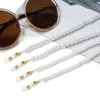 Eyeglass Chains Chain de lunettes de perle de perle blanche à la mode imite la chaîne de lunettes de corde de masque de perle.Collier décoratif à la main à la mode C240411