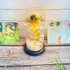 Dekorativa plattor förtrollade Forever Rose Flower i Glass Dome Led Light Decor Valentine's Day Gift