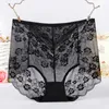 Culotte de femmes en dentelle de dentelle grande taille haute taille transparente en maille féminine panty sexy plus dame 3xl 4xl