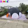 Tenda per ragno gonfiabile con padiglione gigante all'ingrosso con copertura completa 1 porta con cerniera 12 m di diametro 40 piedi di diametro che raccoglie il tendone a cupola con 8 gambe in vendita