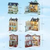 New DIY Wooden Miniature Building Kit Doll Houses with Furniture Light Molan Casa Dollhouse Handmade Toys for Girls Xmas Gifts