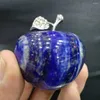 Dekorativa figurer 2 '' Natural Crystal Blue Apple Lapis Lazuli Figurin snidad inomhusdekor gåva