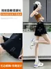 Kvinnors shorts svart denim 90 -tal estetiska mini jeans y2k breda korta byxor harajuku koreanska 2000 -tal trashy kläder 2024 sommar