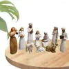 Dekorativa figurer 10st Nativity Staty Set Figurer Portable Christmas Figur 2024 Jesus Ornaments