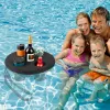 حمام سباحة مشروب كوب النبيذ مع 5 ثقوب للحوض الساخن عائم صينية لسباحة البركة الشاطئ شرب الخمر برودة صينية في الهواء الطلق