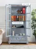 Luxury Solid Wood Bookcase With Glass Door Bookcase Nordic Storage Cabinet Wine Cabinet Display Cabinet