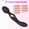 Autres éléments de beauté de la santé USB Charg10 Vibrateurs puissants pour les femmes Magic Dual Motors Wand Body Massager Toys Femme For Women G-spot Adult Toys L49