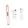 Electric Nail Grinder Nail Polishing Machine with Light Portable Mini Electric Manicure Art Pen Tools with Bag for Gel Removing