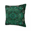 Kudde blomma av liv dot konst malachite guld mandala kudde tryck täcker dekor fodral hem fyrkant 40x40 cm