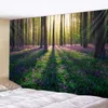 Paysage de la forêt naturelle Tapisserie murale Tapisches suspendues de la scène psychédélique Mandala Home Art Mur décor boho décor de yoga feuille de matelas R0411