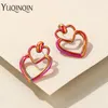 Stud Earrings Trendy Large Heart For Women Girls Big Colorful Resin Acrylic Earring Party Korean Ear Jewelry Laser Color Brincos