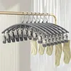 Cabides roupas de aço inoxidável secando cabide para a prova de vento Rack 10 Clipes Lavanderia Airer Suns de roupas de roupas