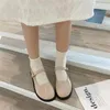 Dress Shoes Candy Color Harajuku Platform Mary Jane Women Gothic Retro Patent Leather Loafers 2024 Designer Fashion Buckle Strap Flats