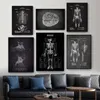 Anatomy Bone Organs Blackboard Poster Retro Home Medical Students Decorative Medical Art Wall Painting Home Decorative Painting